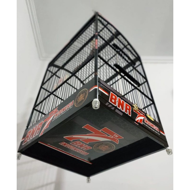 Sangkar Kandang Kotak BnR Decal 77 Black Hitam