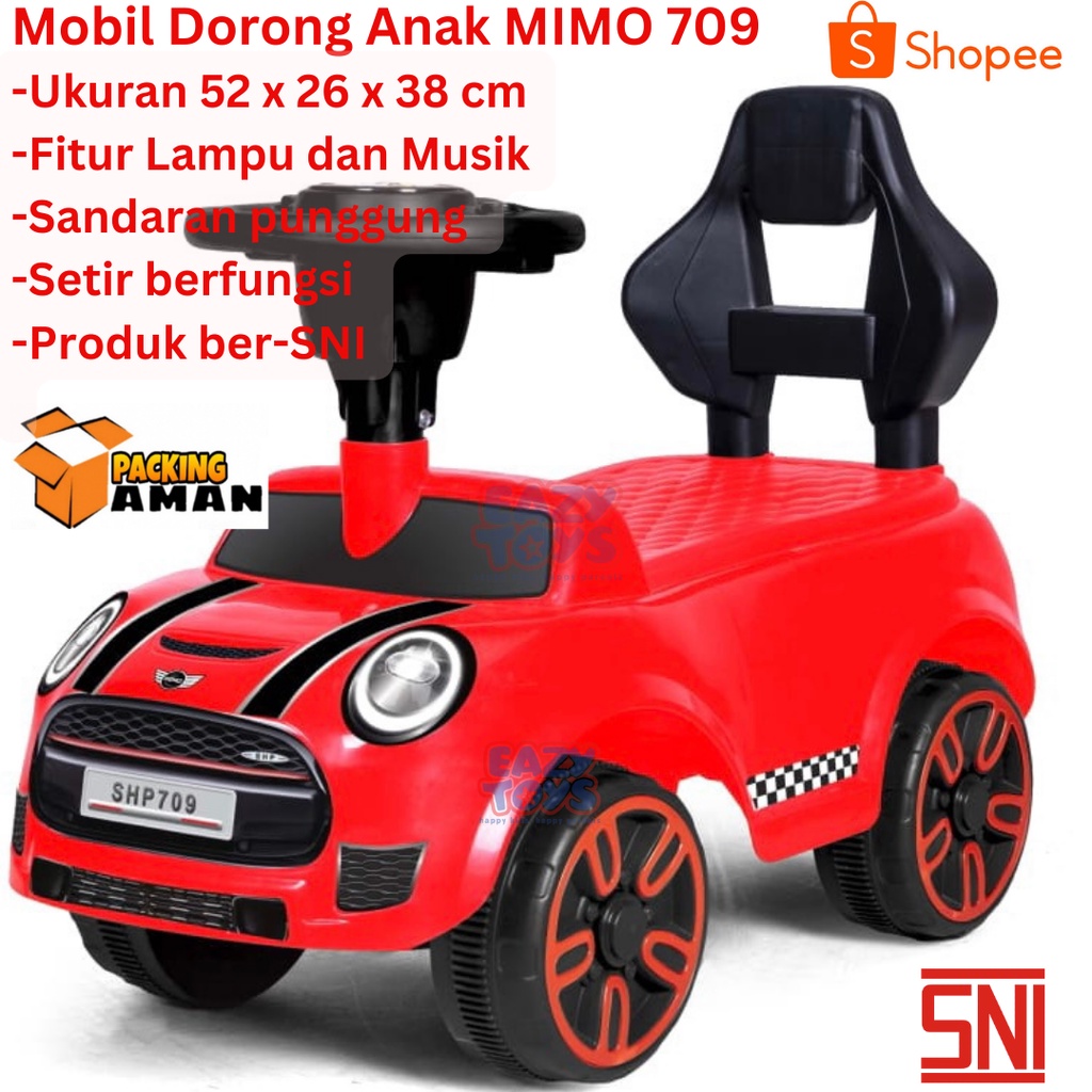 Mobil Anak Bisa Dinaiki Sedan Mini MIMO 709 Mainan Mobil Dorong Anak Fitur Lampu dan Musik