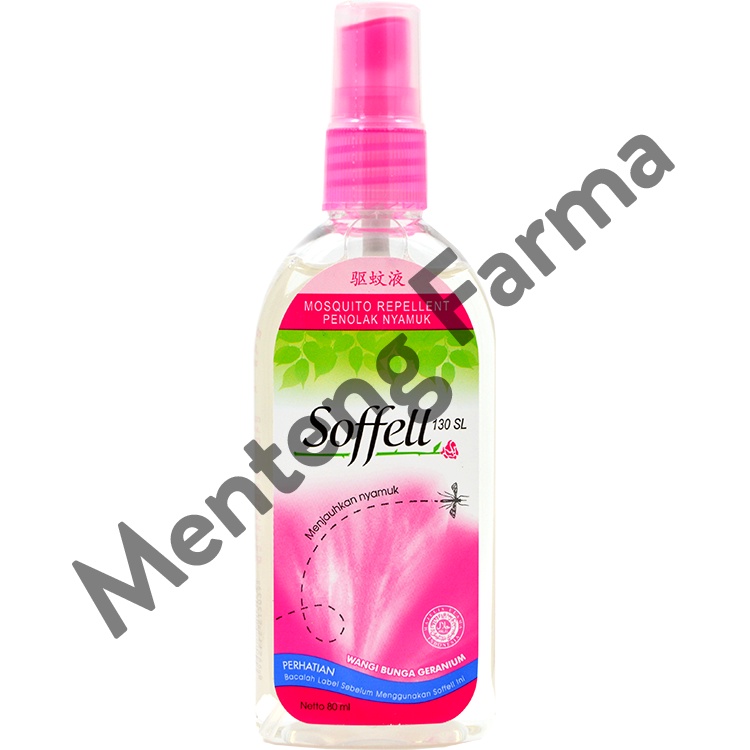 Soffell Spray Wangi Bunga Geranium 80 mL - Cairan Spray Anti Nyamuk