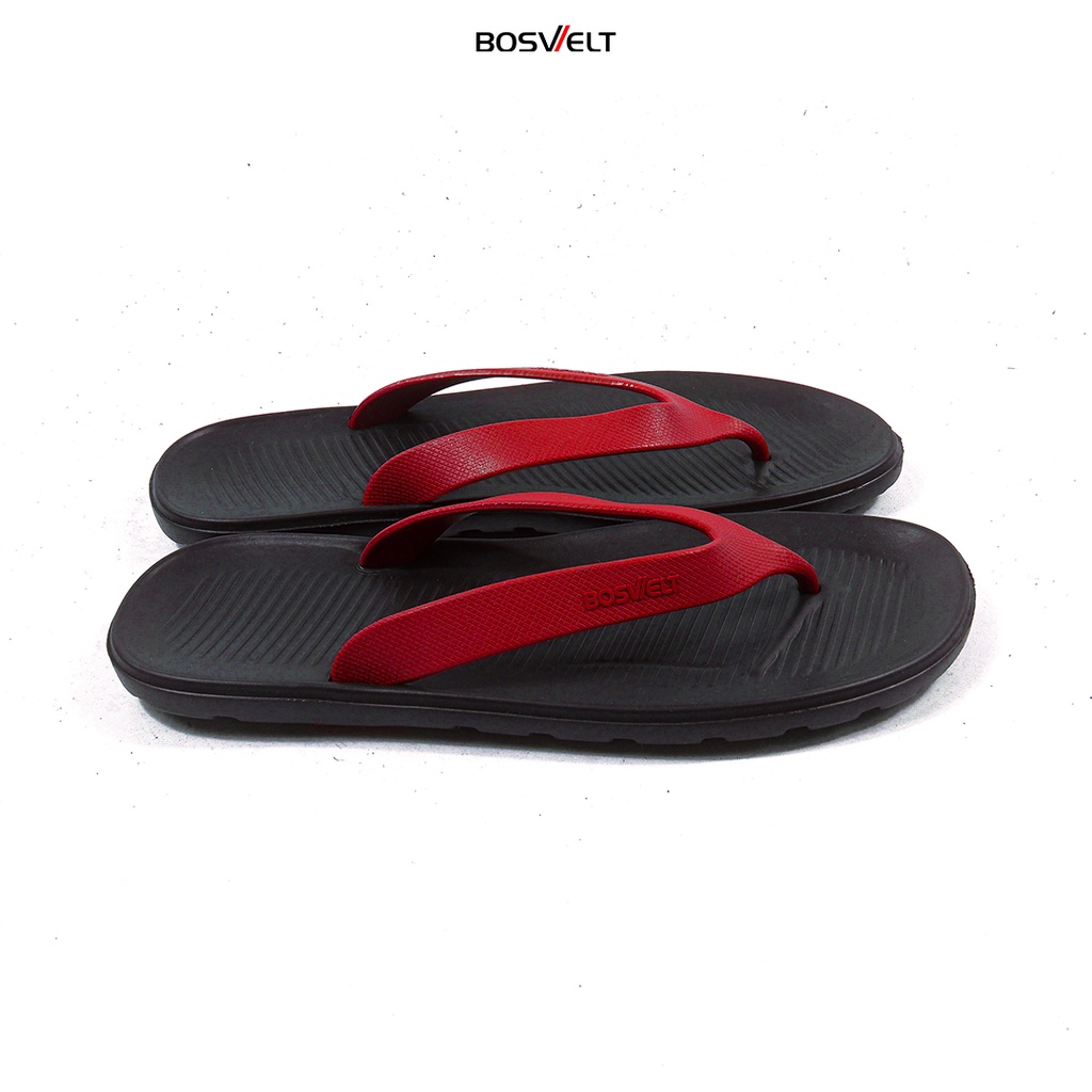 Sandal Cowok Karet Jepit Murpy Black Red Phylon Bosvelt