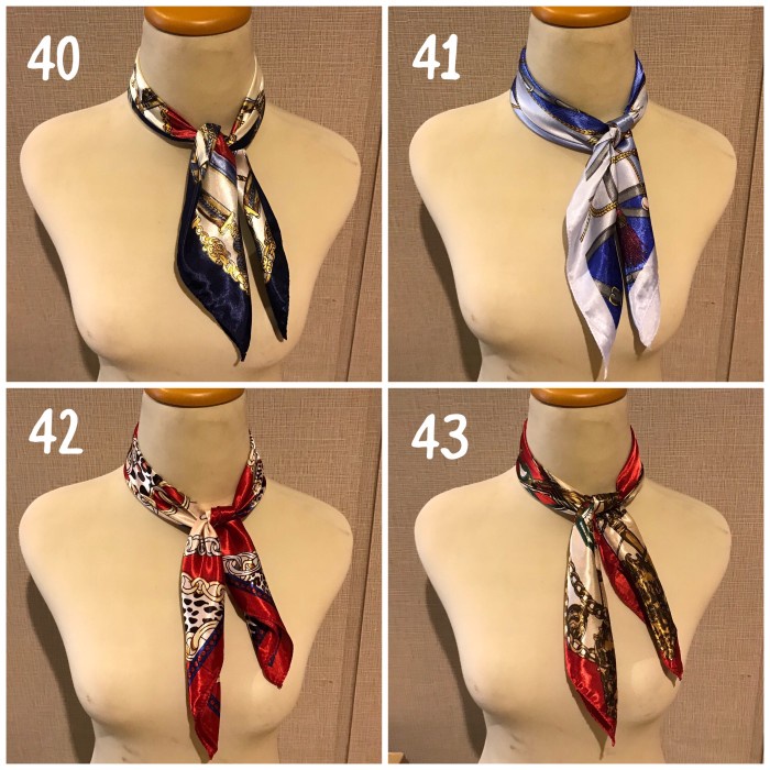 Scarf Syal Leher Pramugari Murah / Scarf Cantik / Bando Kain Bandana Rambut