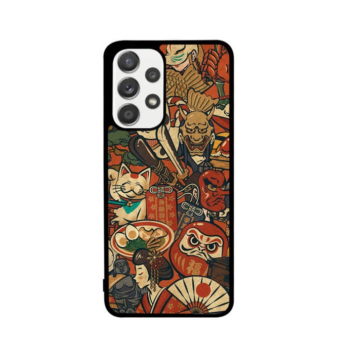Casing Case Samsung Galaxy A51 A71 A31 A52 A72 A32 A53 A73 A33 5G Japan Pattern Doodle P0026