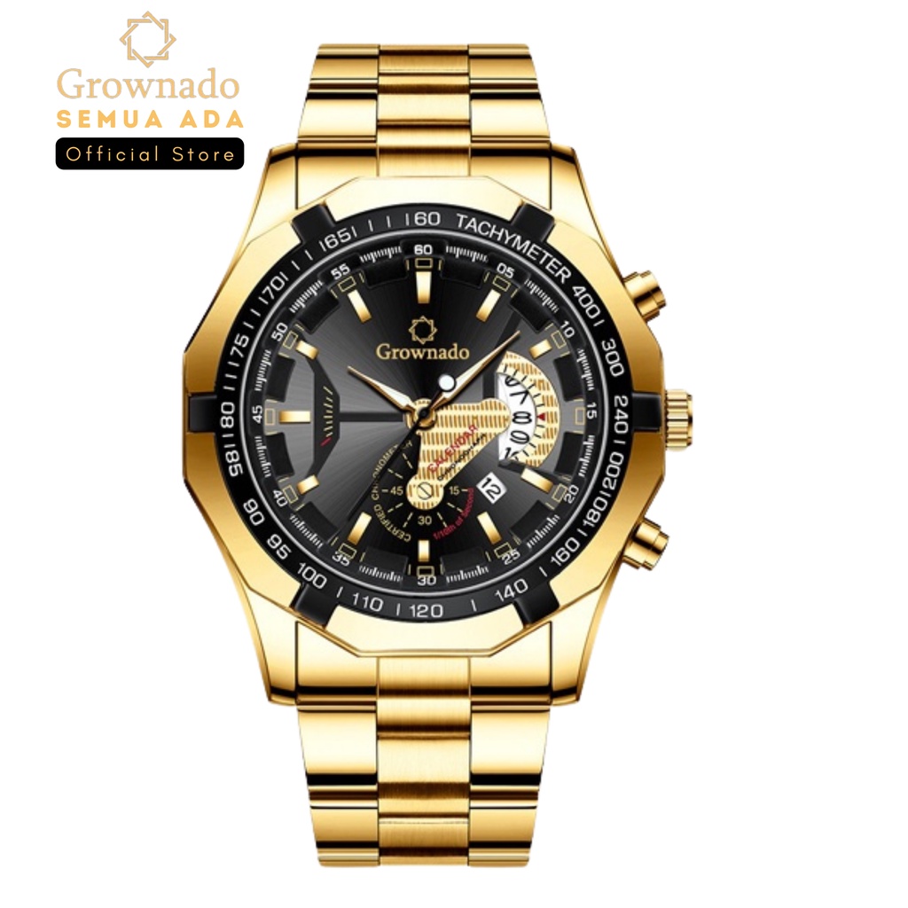 GROWNADO Jam Tangan Pria Rantai Original Ori Anti Air Rantai Wanita Cowok Murah Watcht Waterproof Sp