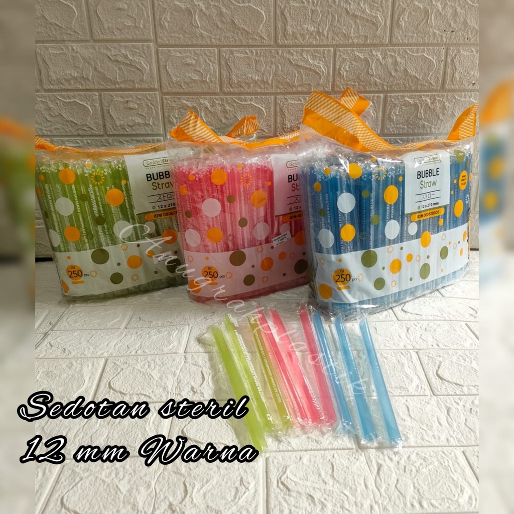 Sedotan steril Warna Warni 12 mm / sedotan Boba Warna warni pipet bubble 12 mm