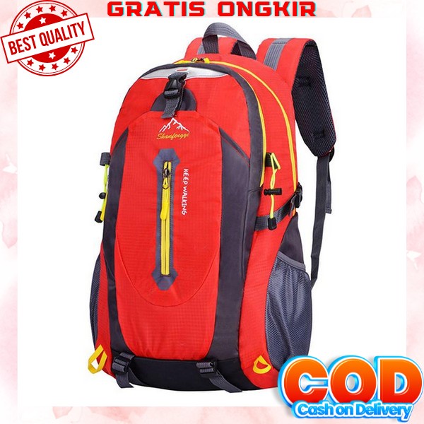 Tren Fashion Pria Ransel Versi Korea Dari Tas Sekolah Bodypack Business Rain Cover 25L - Black 97Get