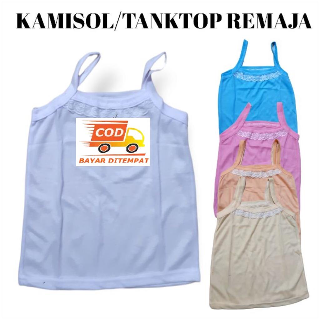 YA 877 - Kaos Singlet Tanktop Kamisol Motif Renda Polos Singlet Dalaman Bayi Balita Anak Remaja Perempuan