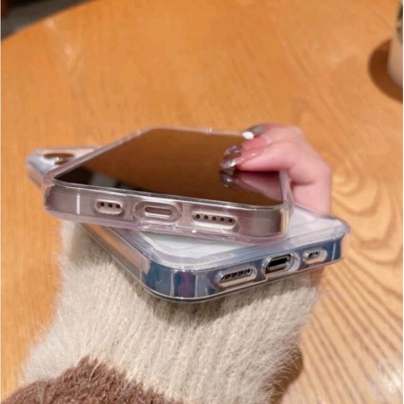Case iPhone X / Xs bening tebal kotak kekinian