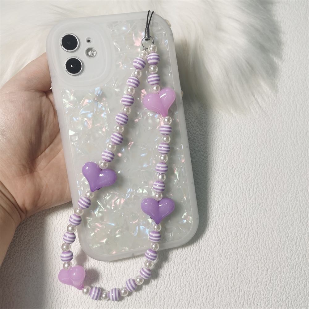 Tali Lanyard Rantai Manik-Manik Akrilik Anti Hilang Warna-Warni Untuk Case Hp