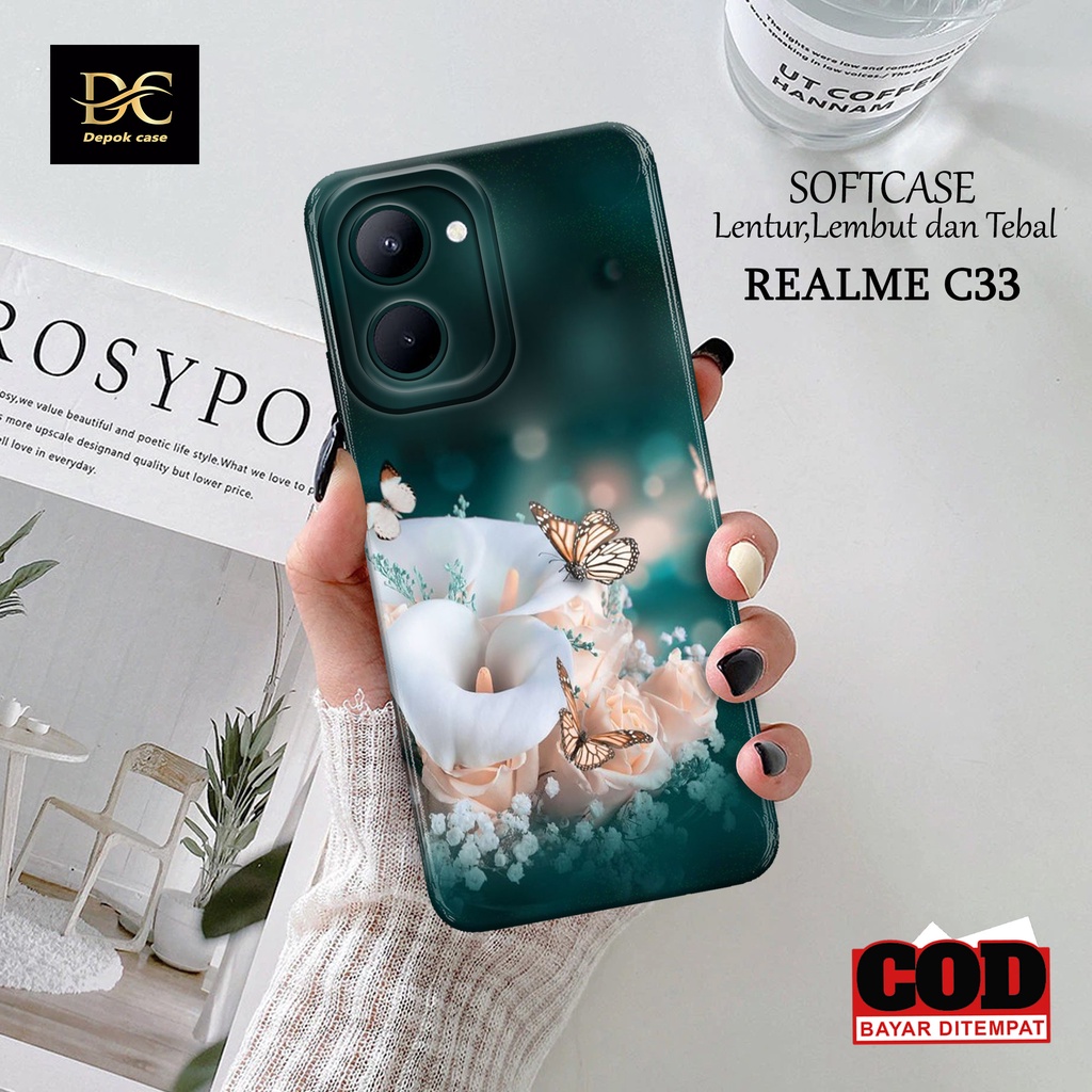 Case Realme C33 Terbaru - Fhasion Case BUNGA - Casing Hp Realme C33 Terbaru - Softcase Hp Realme C33