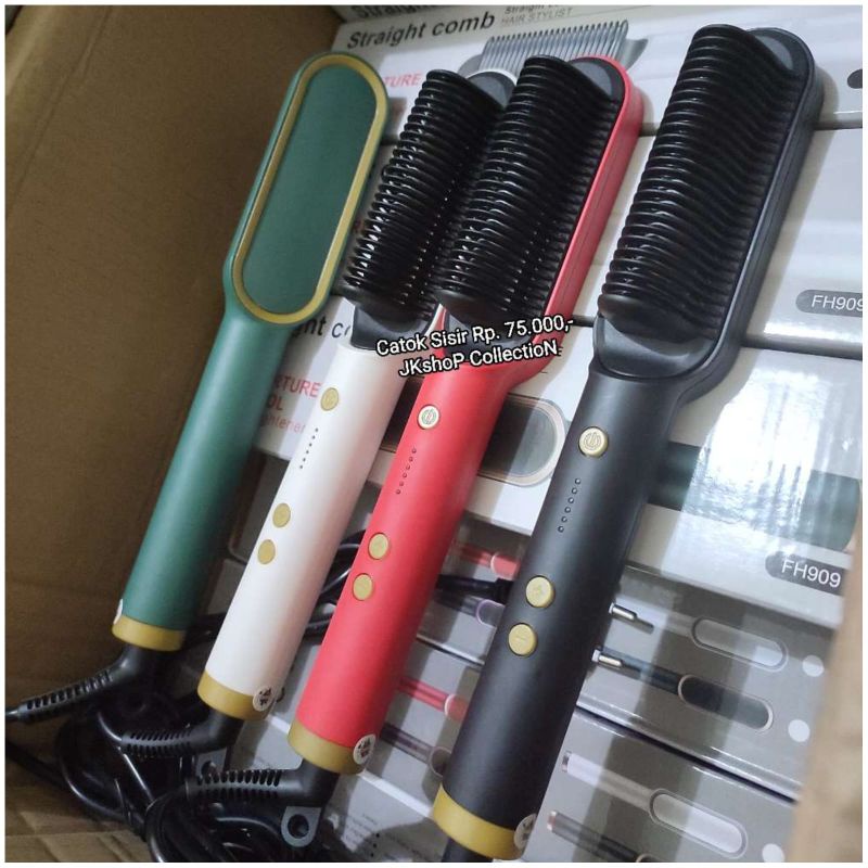 Catok Sisit Rambut 2in1 Straight Comb Pelurus Rambut