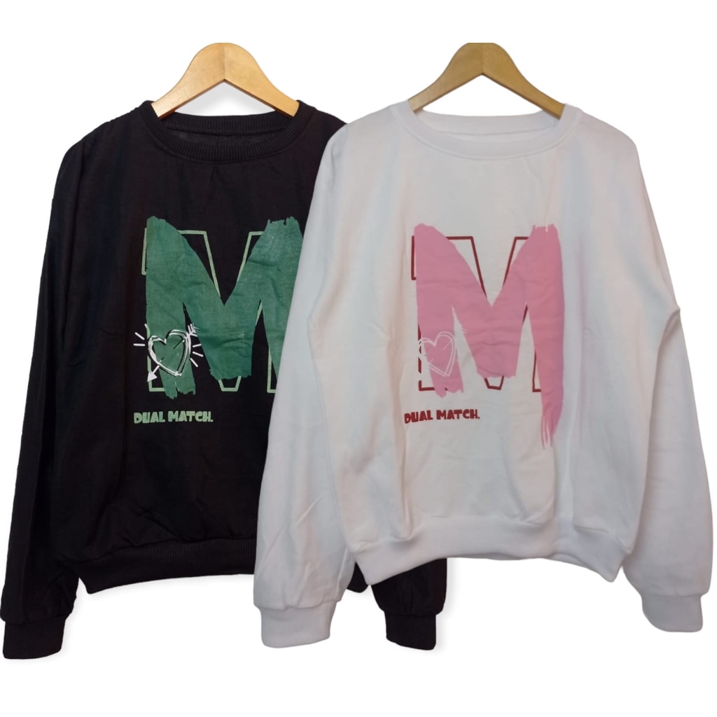 Sweater Dualmatch - Korean Style Sweatshirt - Pakaian Wanita Dan Pria
