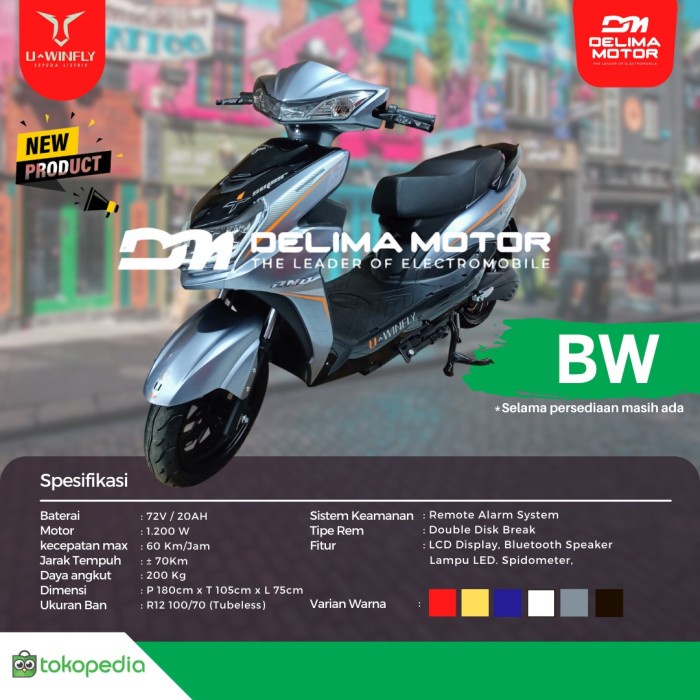 Motor Listrik Sepeda Motor Listrik Uwinfly Blue Whale / New Blue Whale Uwinfly