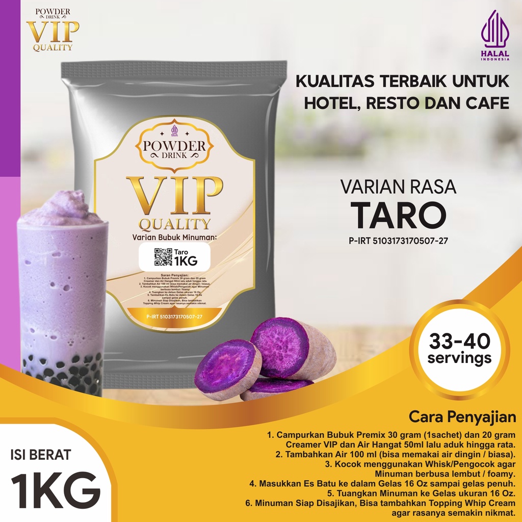 

Bubuk Minuman Kualitas VIP Rasa Taro 1 Kg Taro Bubuk Minuman Kelas VIP Boba Drink Powder