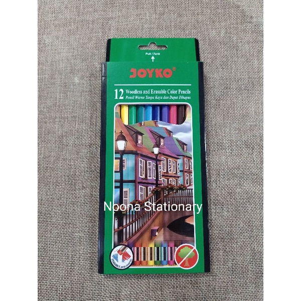 

Joyko Pinsil Warna 12 Panjang Dapat Dihapus / Erasable Color Pencils