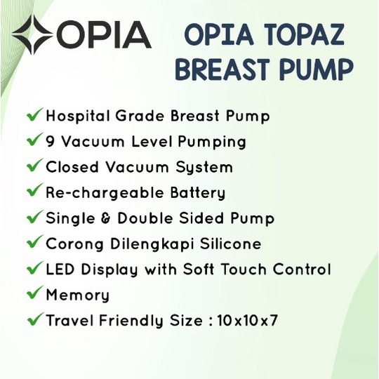 Opia Topaz Electric Breast Pump | Pompa Asi Elektrik