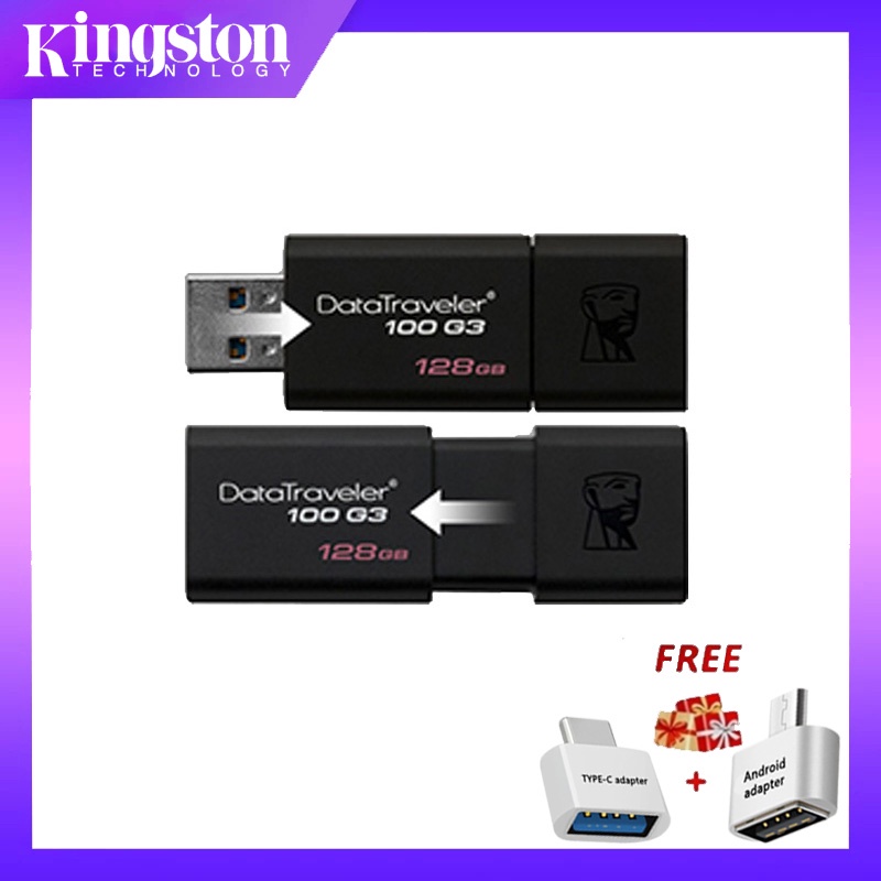 Kingston-pen Drive usb128gb 256gb dt100g3, USB Memory Stick 8gb, 16gb, 32gb 64gb, USB3.0