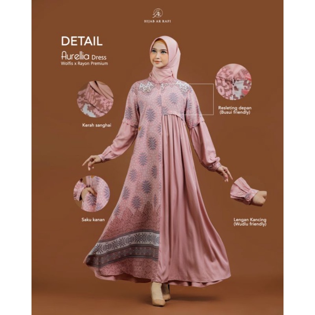 dress Aurellia arrafi baju muslim mewah gemis elegant size  s-xl