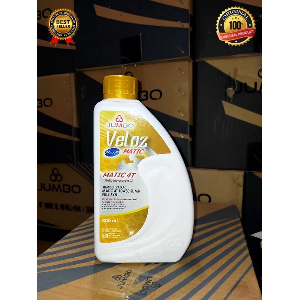 OLI JUMBO VELOZ MATIC 4T SAE 10W30 SL/MB Full Synthetic (0, 8L / 1L) OLI MOTOR 4T / Matic Motorcycle