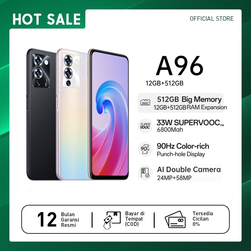 【BISA COD】5G Handphone A96 RAM 12GB +512GB 7.5inci Extended ROM 1T Garansi resmi handphone murah hp 