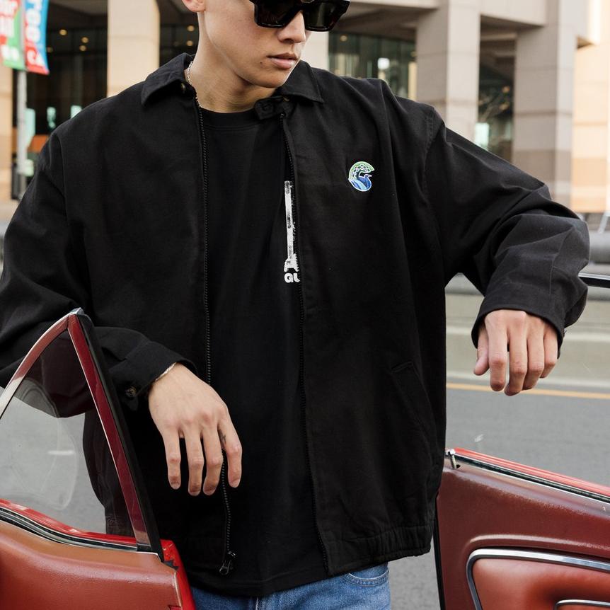 BAYAR DITEMPAT✔️Fraser Black Harrington Jacket Twill - GutenInc  / Jaket Trucker Pria|RA9