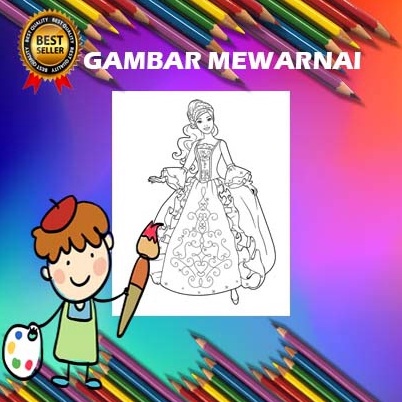 Gambar Sketsa Mewarnai / Barbie / Part 2 / Gambar Sketsa / Gambar mewarnai / Kertas Gambar Mewarnai 