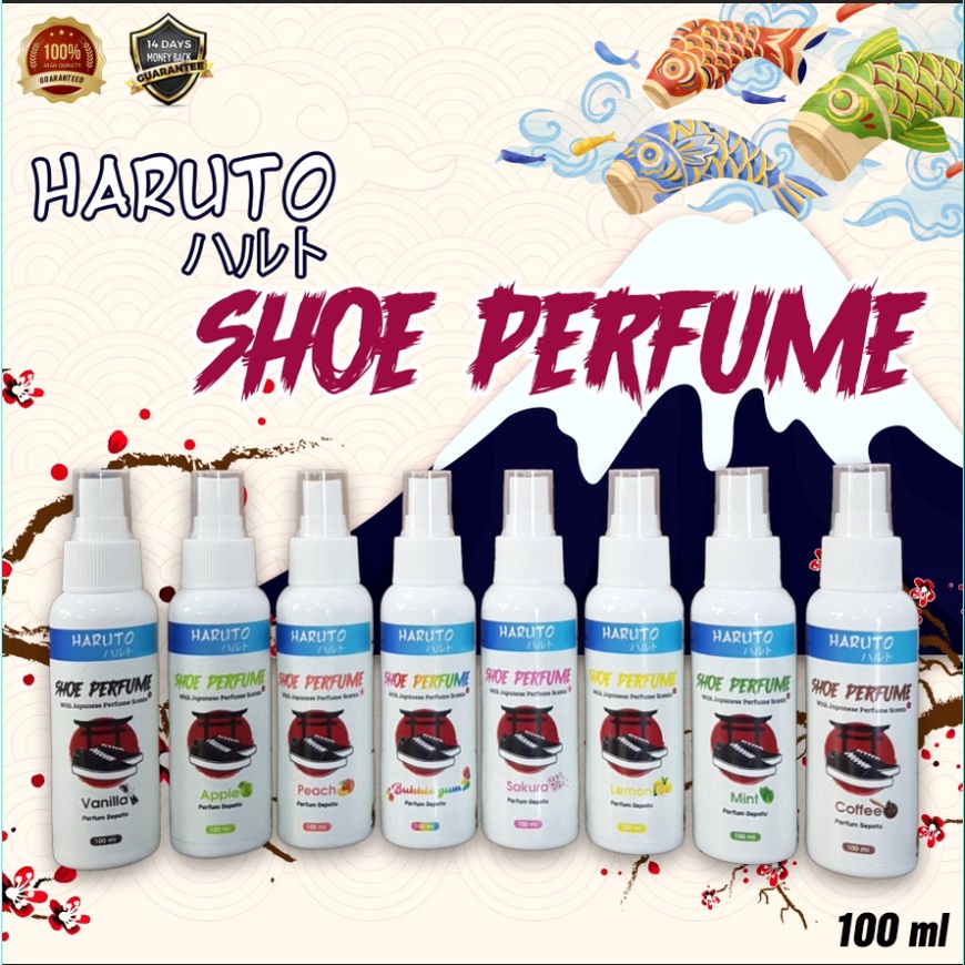 Parfum sepatu Haruto shoe perfume 100ml plus anti bacterial parfum untuk sepatu,jaket,helm,interior mobil