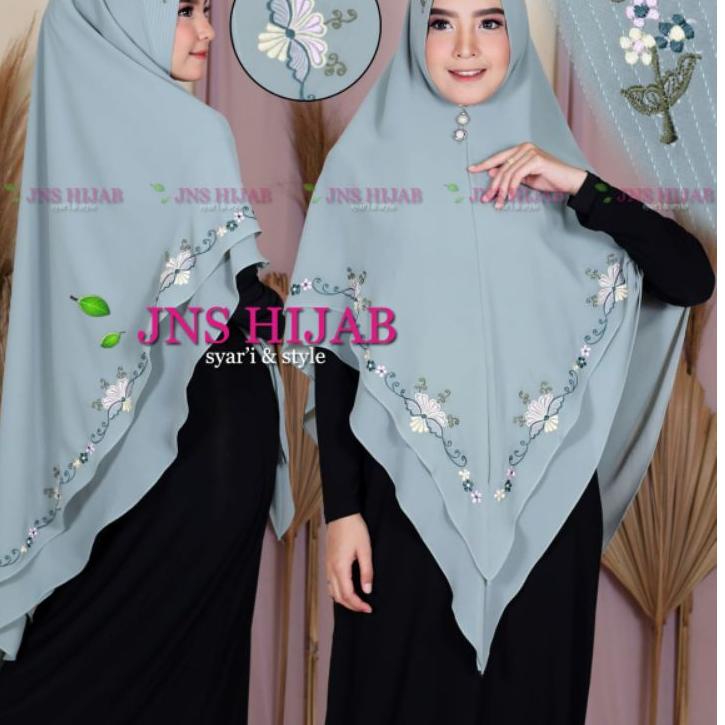 Flash Sale namira BORDIR/khimar bordir/hijab syari 2 layer/jilbab ori JNS オ