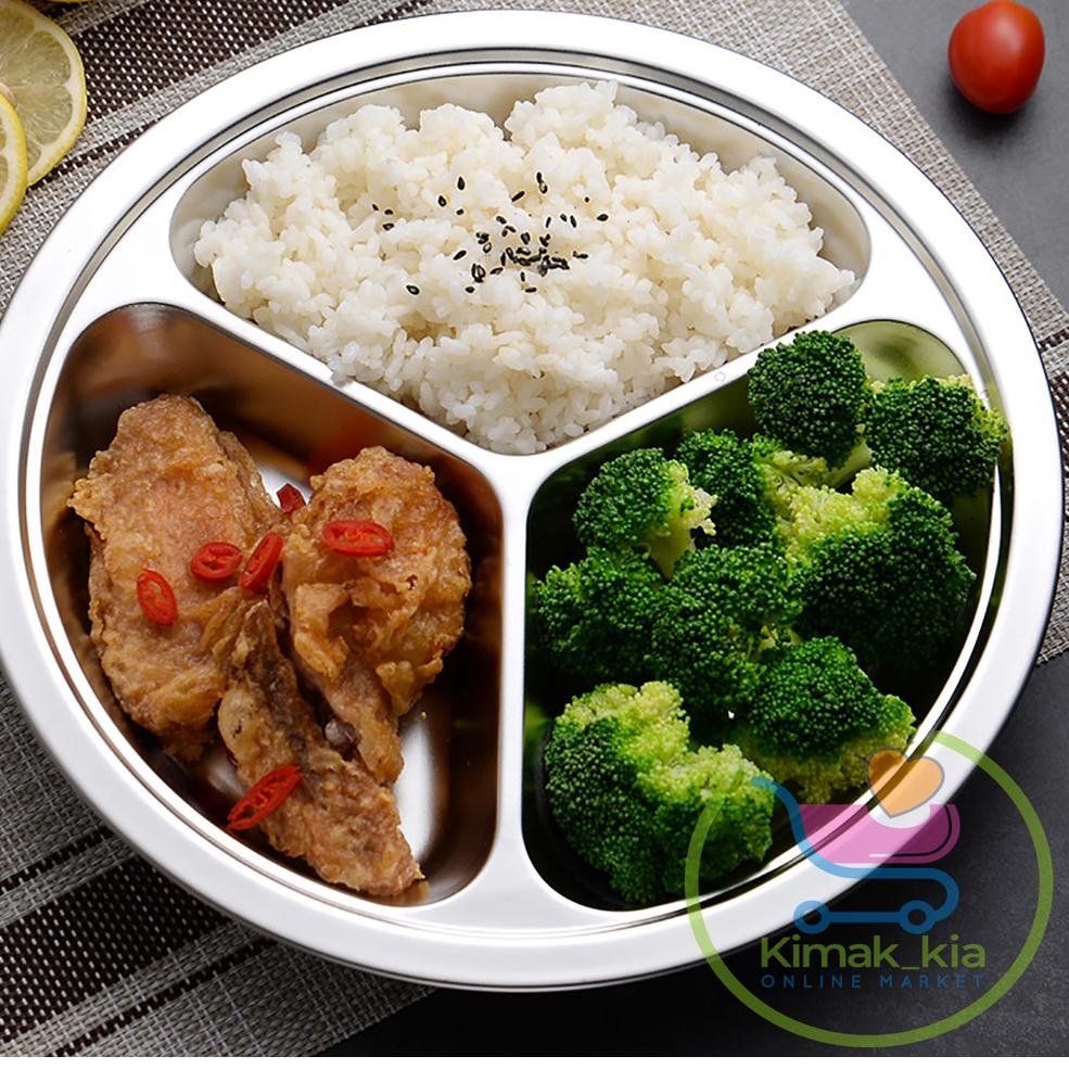 ︽V [PROMO] PIRING MAKAN 4 SEKAT PIRING MAKAN 5 SEKAT & PIRING MAKAN 3 SEKAT 100% STAINLESS STEEL ( S