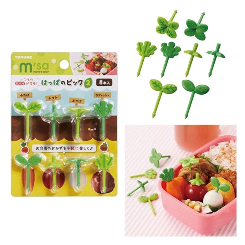 Torune Bento Picks Fruits Leaf Original Japan / Tusuk Bento Daun Buah Buahan