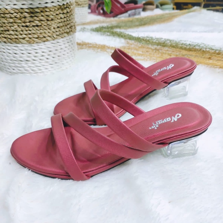 Sendal Anak Hak Kaca 3cm Cantik