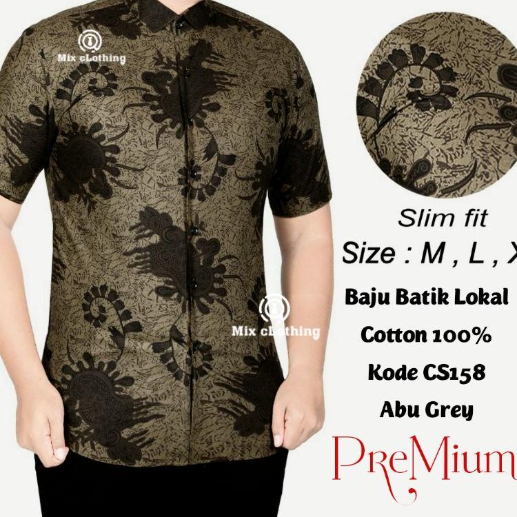 Sale BAJU BATIK PRIA LENGAN PENDEK | KEMEJA PRIA SLIM FIT COLIN DION CS 17