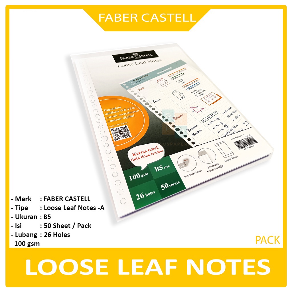 

Faber Castell - Loose Leaf Notes B5 - A - Hijau - Pack