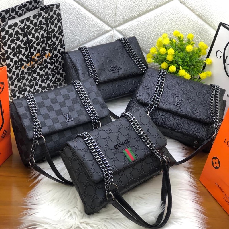 tas handle bag premi acc black edition free paperbag uk 24x15 kode 10-10