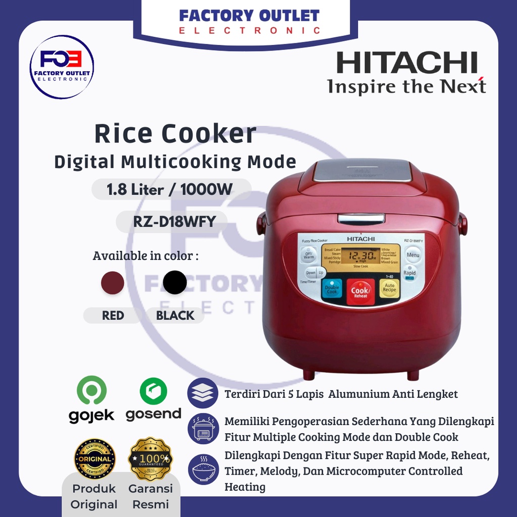 RZ-D18WFY Hitachi Rice Cooker Digital