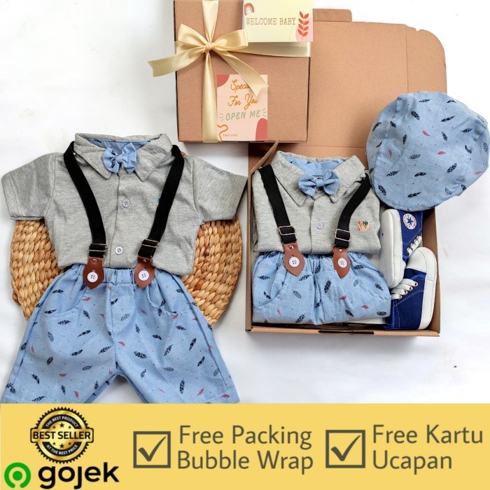 

[COD] Hampers Bayi Kado Bayi Laki laki Parcel Bayi Gift Set Baby Boy - Set Suspender