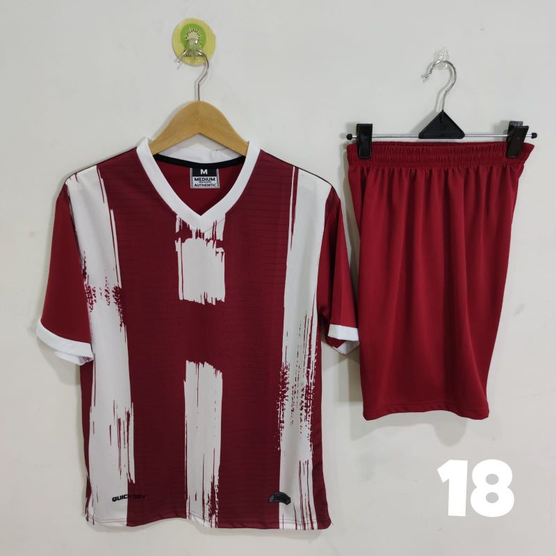SETELAN FUTSAL DEWASA SUBLIM MAROON CORAK PUTIH 18 /JERSEY/BAJU TIM SEPAK BOLA