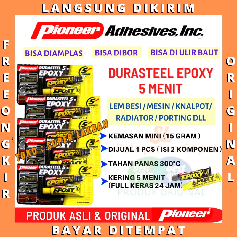 Lem Mesin Tahan Panas 300C Epoxy Durasteel 15gr Lem Besi Radiator Knalpot Bocor Super Kuat