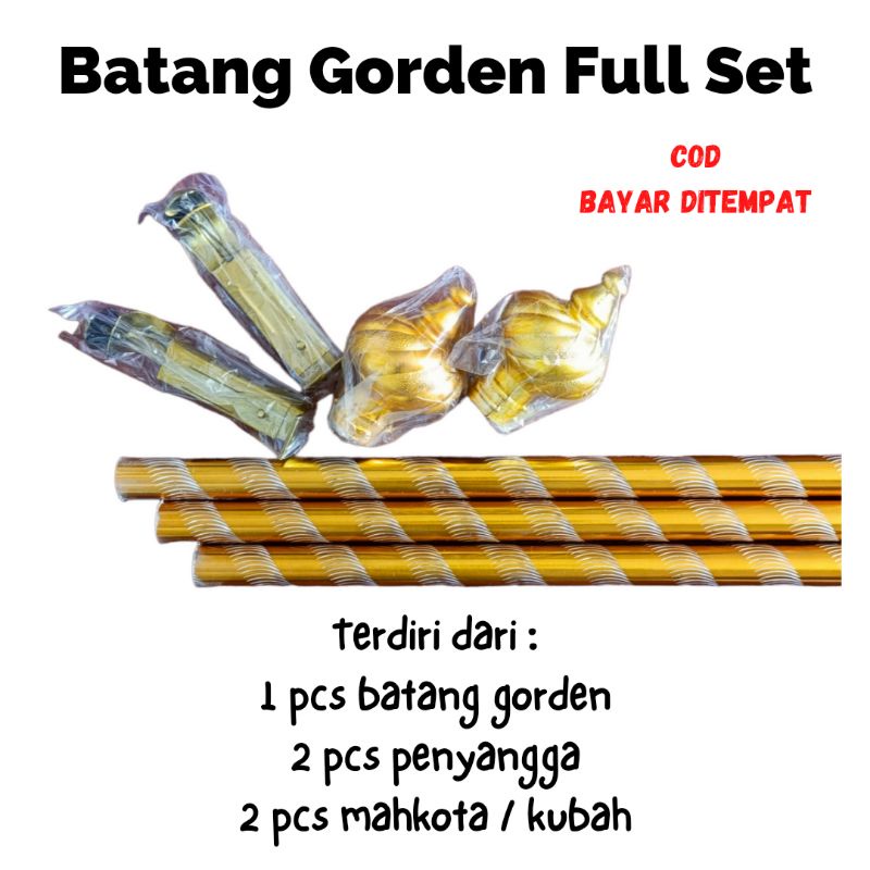 Batang Gorden Full Set Tiang Gorden Rollet Gorden