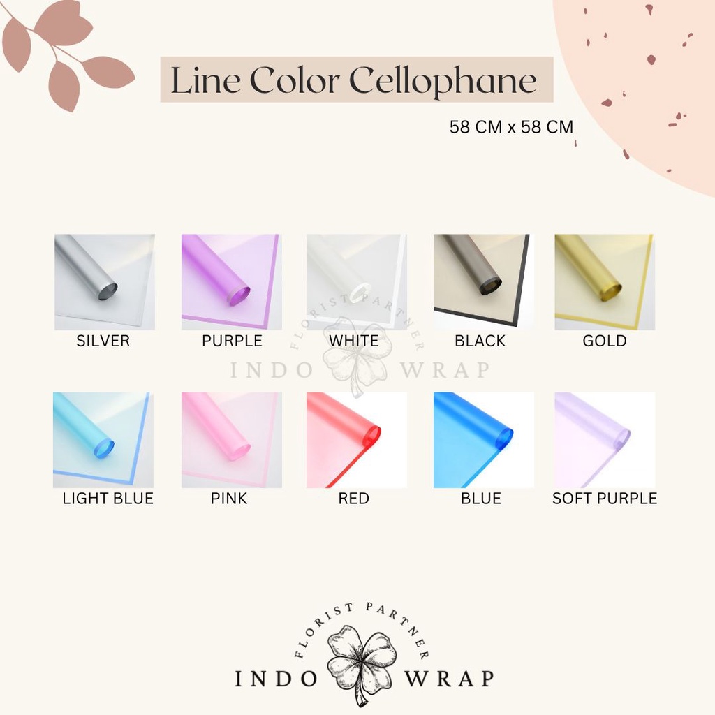 

[20 LEMBAR] KERTAS FLOWER WRAPPING LINE COLOR CELLOPHANE KERTAS BUKET BUNGA HAND BOUQUET