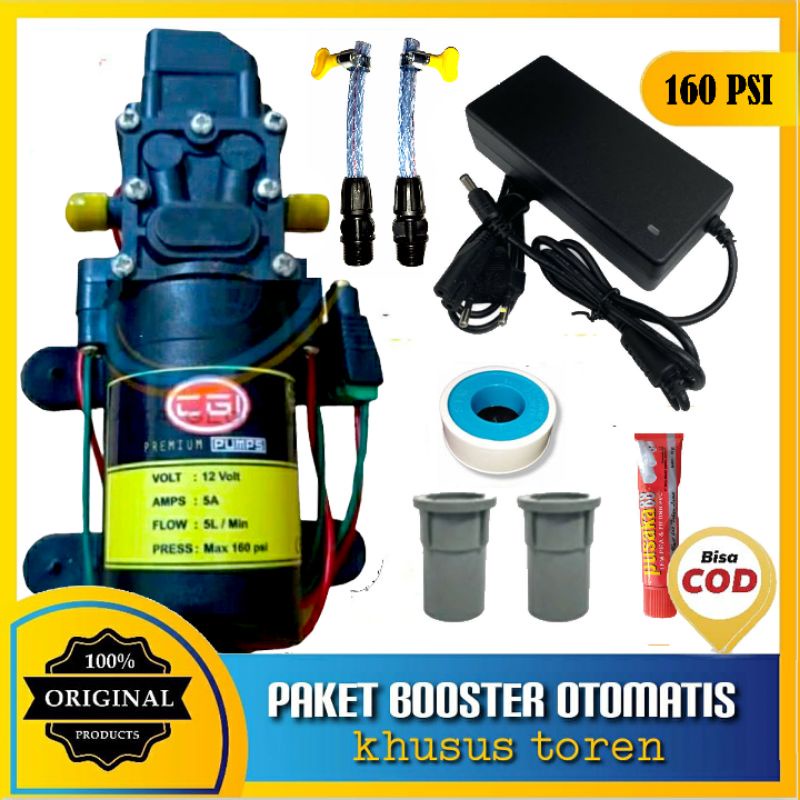 Jual Paket Pompa Booster Khusus Toren Otomatis On Off - CGI Pump 160PSI ...