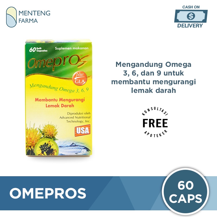 Omepros 60 Soft Capsules - Suplemen Kesehatan Penurun Kolestrol