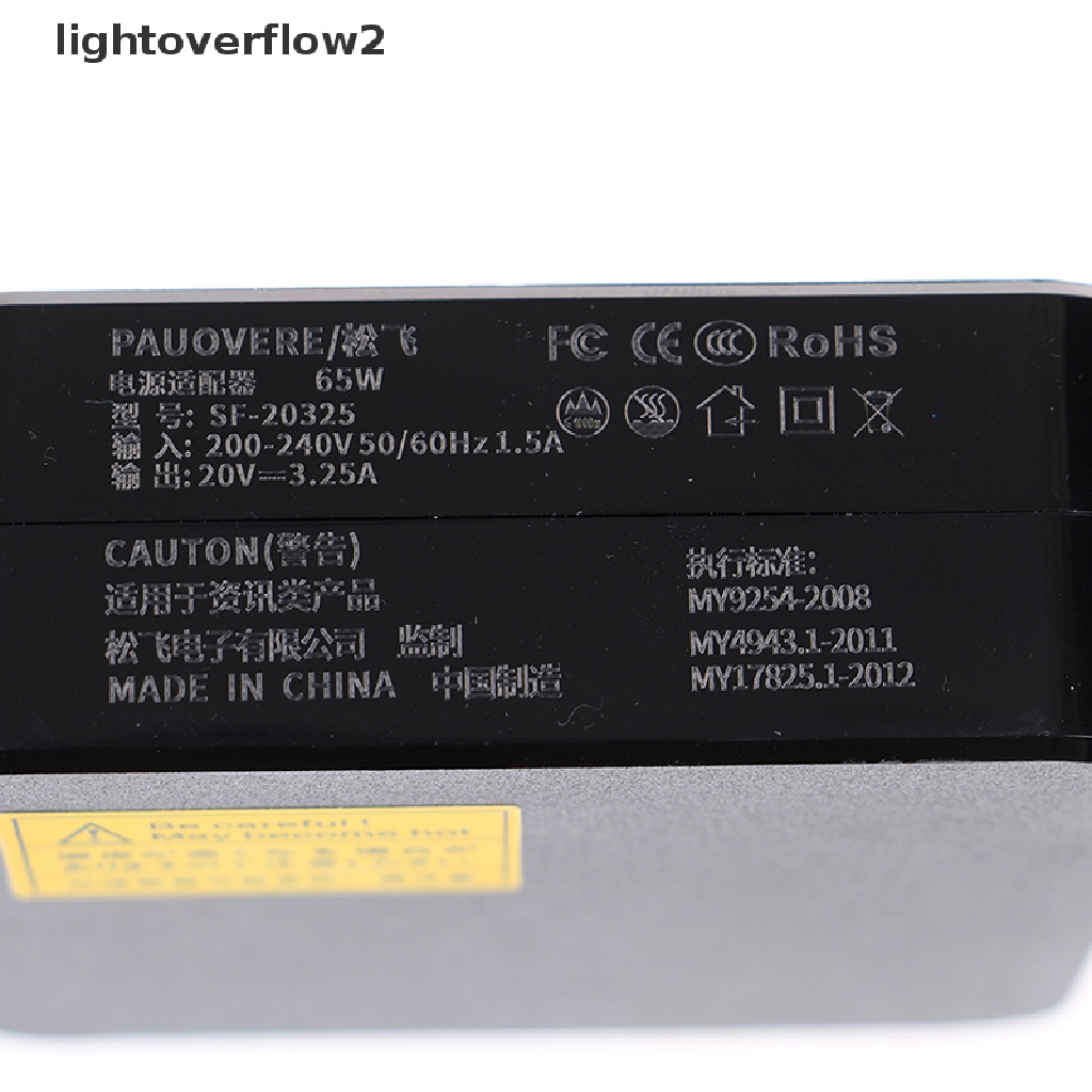 (lightoverflow2) Adapter Power Charger USB Tipe-C 65W Untuk HP / Laptop