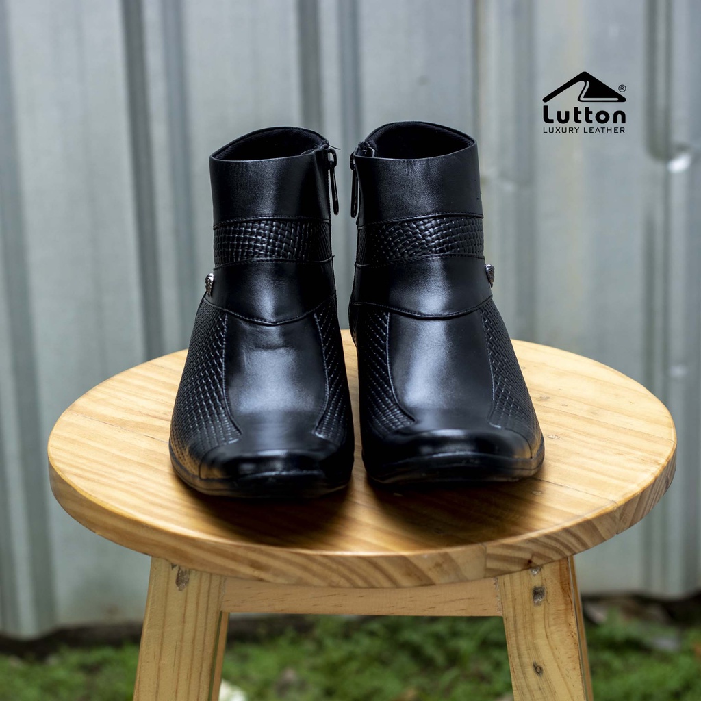 Lutton 39-43 Sepatu Boot PDH Kulit Asli BT 505