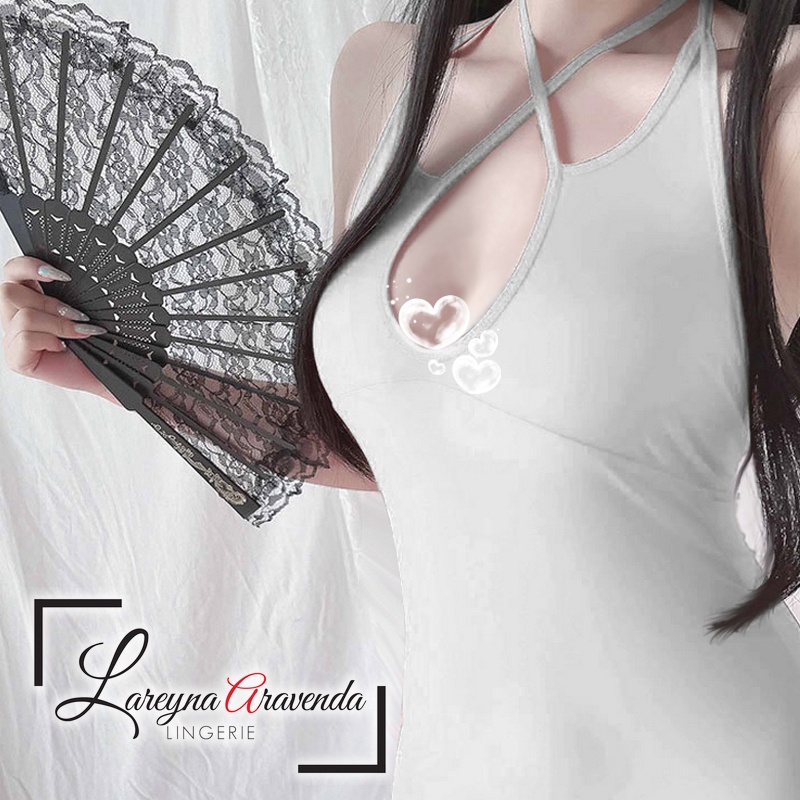 Lareyna Aravenda Set Lingerie + CD Seksi Fit M-XXL Model Gaun Malam Romantis LG524