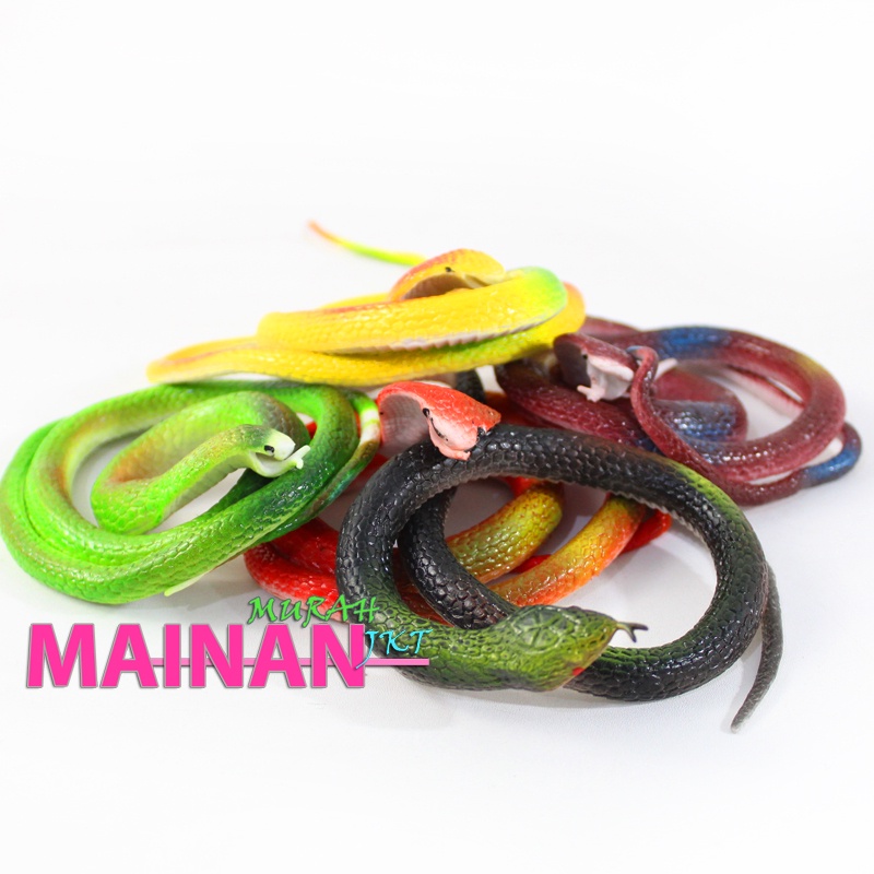 MAINANKEI MAINAN ANAK MURAH ULAR KARET MINI 72CM PRANK ULAR ULARAN KOBRA DAN PYTHON ELASTIS LEMBUT WARNA WARNI