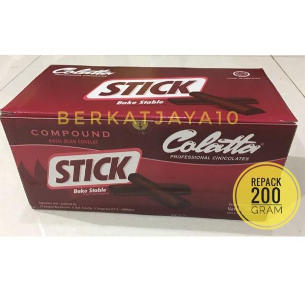 

art8e8Ds--Murah REPACK 200 Gram COLATTA STICK Tahan Panggang Collata Colata Bake Stable Coklat Halal