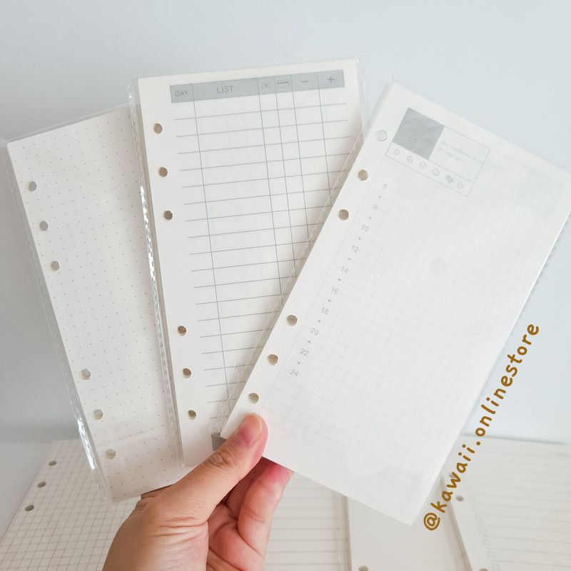 

Kertas Refill Binder Loose Leaf Putih Polos Grid Financial A5 A6 isi Notebook 6 Ring