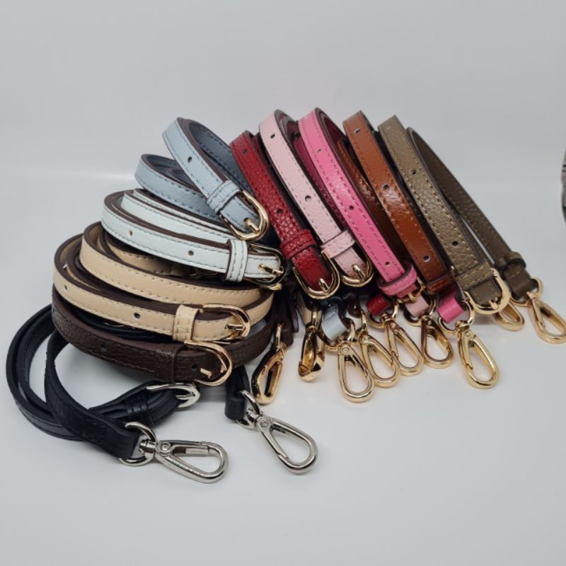 Andrea slim 1.2cm adjustable leather bag strap / tali tas kulit panjang