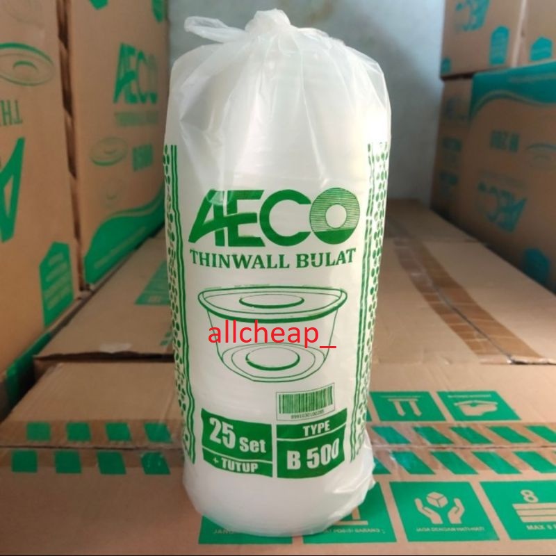 THINWALL BULAT WADAH MAKAN TEMPAT BOWL MICROWAVE AECO B500 25PCS - AECO B500