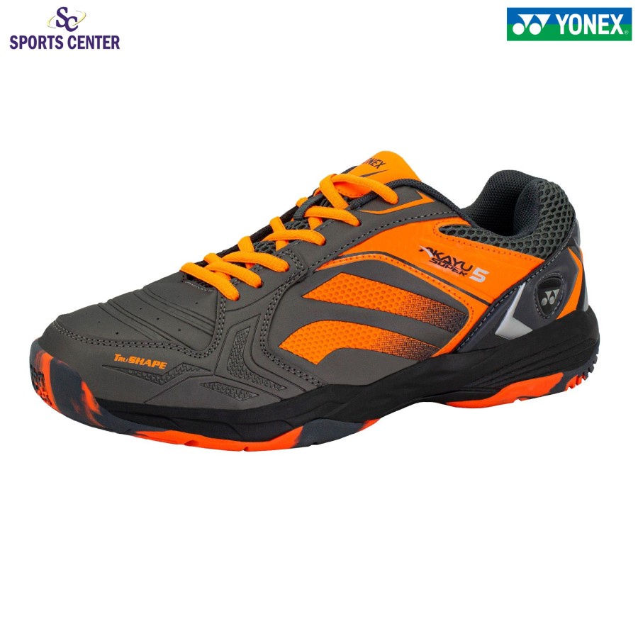New Sepatu Badminton Yonex Power Akayu Super 5 Gunmetal Orange